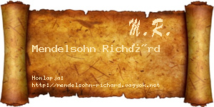 Mendelsohn Richárd névjegykártya
